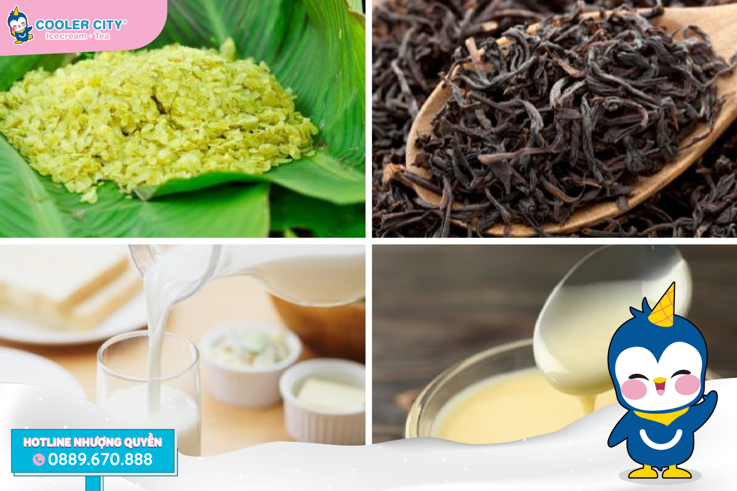Nguyên liệu trong công thức nấu trà sữa cốm non