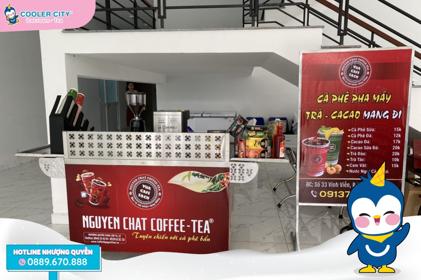 nhượng quyền trà sữa ăn vặt Mô hình kinh doanh đồ uống bằng xe đẩy vốn nhỏ và tiện lợi