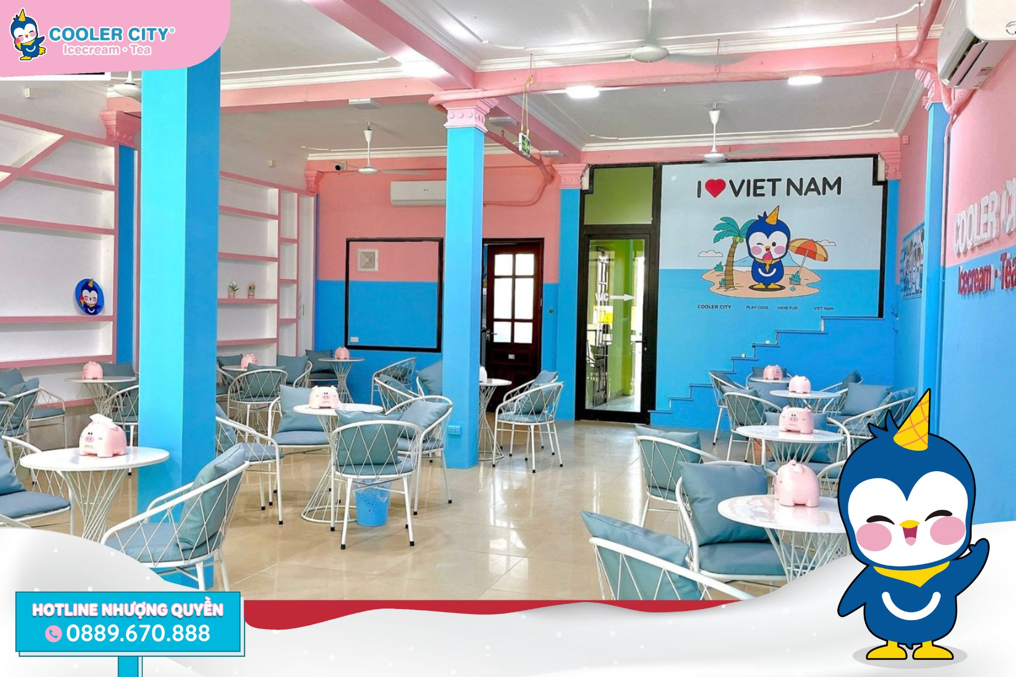 Ý tưởng thiết kế cửa hàng của thương hiệu Cooler City Icecream & Tea Ý tưởng thiết kế cửa hàng của thương hiệu Cooler City Icecream & Tea