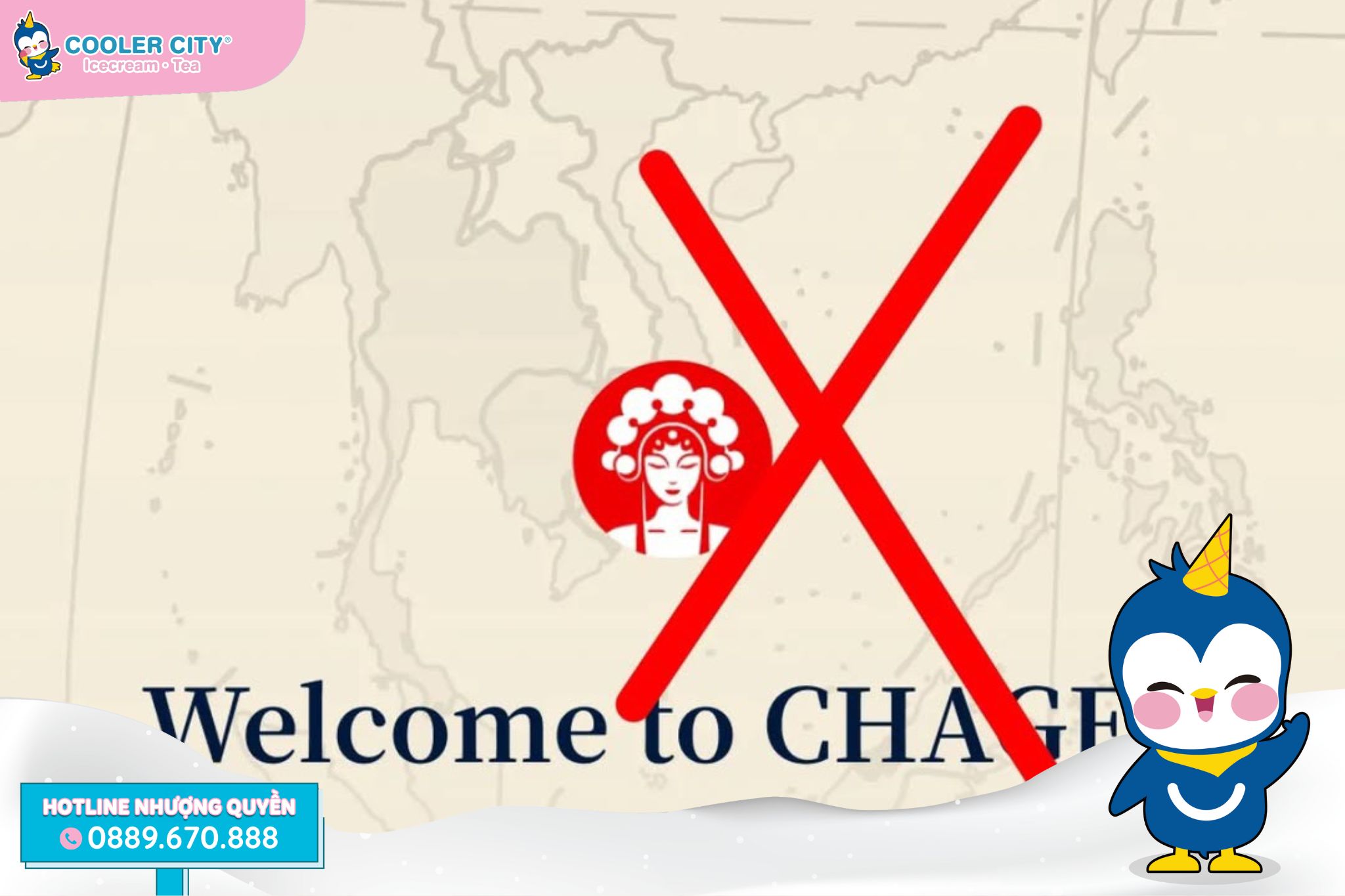 Hình ảnh quảng cáo của Chagee gắn bản đồ “đường lưỡi bò” Hình ảnh quảng cáo của Chagee gắn bản đồ “đường lưỡi bò”