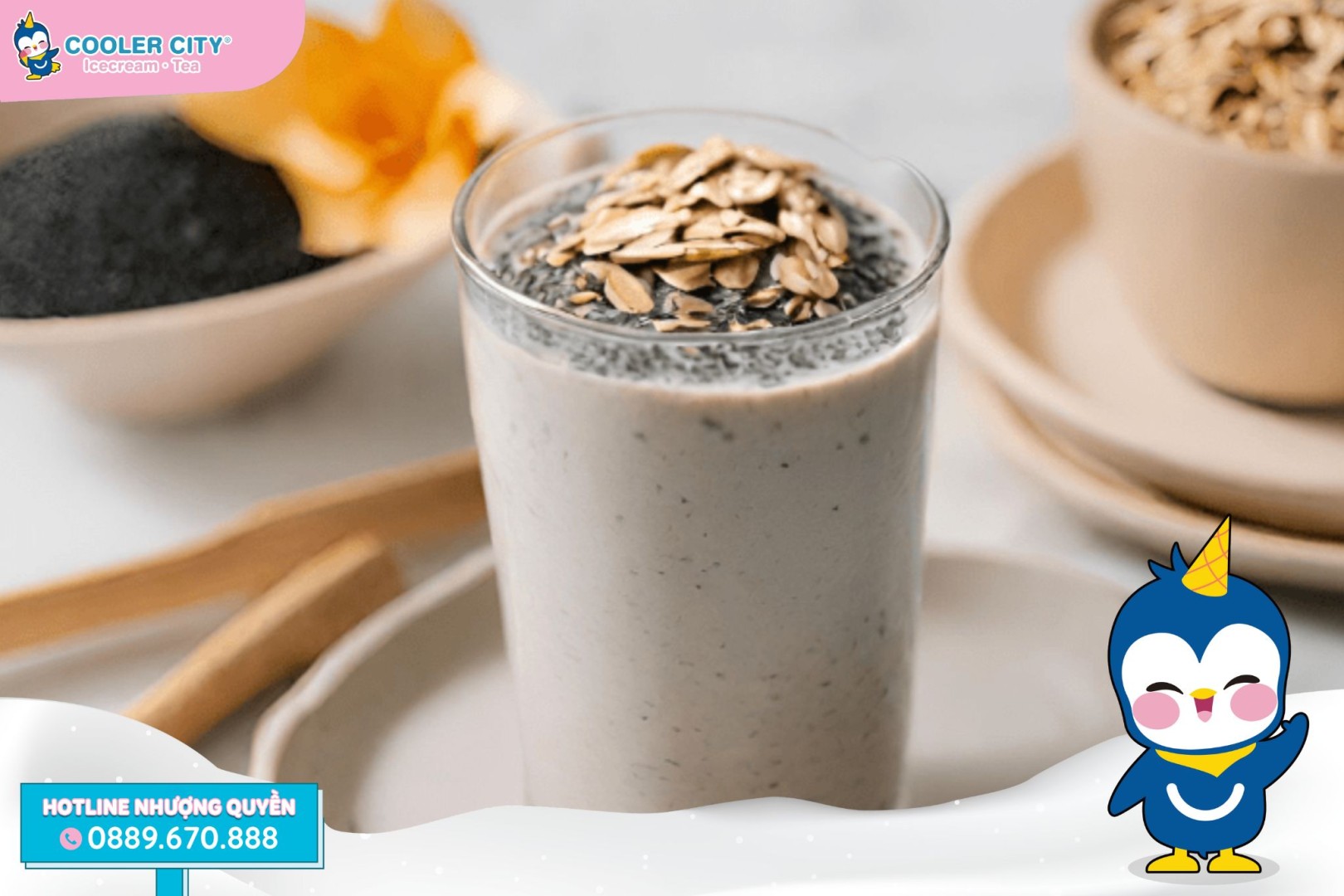 Trà sữa thuần chay Trà sữa thuần chay - Matcha sữa yến mạch