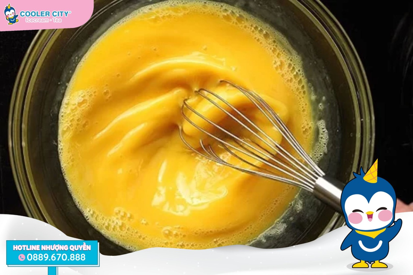 Pudding trà sữa Đánh hỗn hợp pudding trứng
