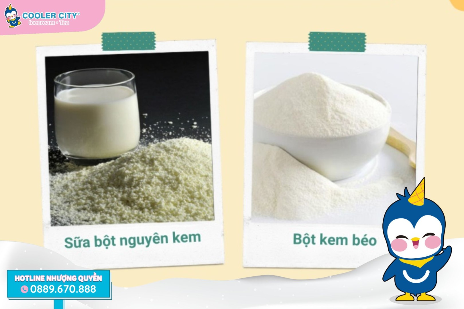 Phân biệt sữa bột nguyên kem và bột kem béo